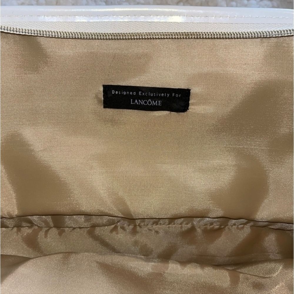 Lancôme Metallic Gold Makeup Bag Cosmetic Pouch Travel Case EUC - Picture 8 of 8